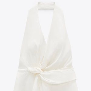 Zara Linen Blend Halter Top
